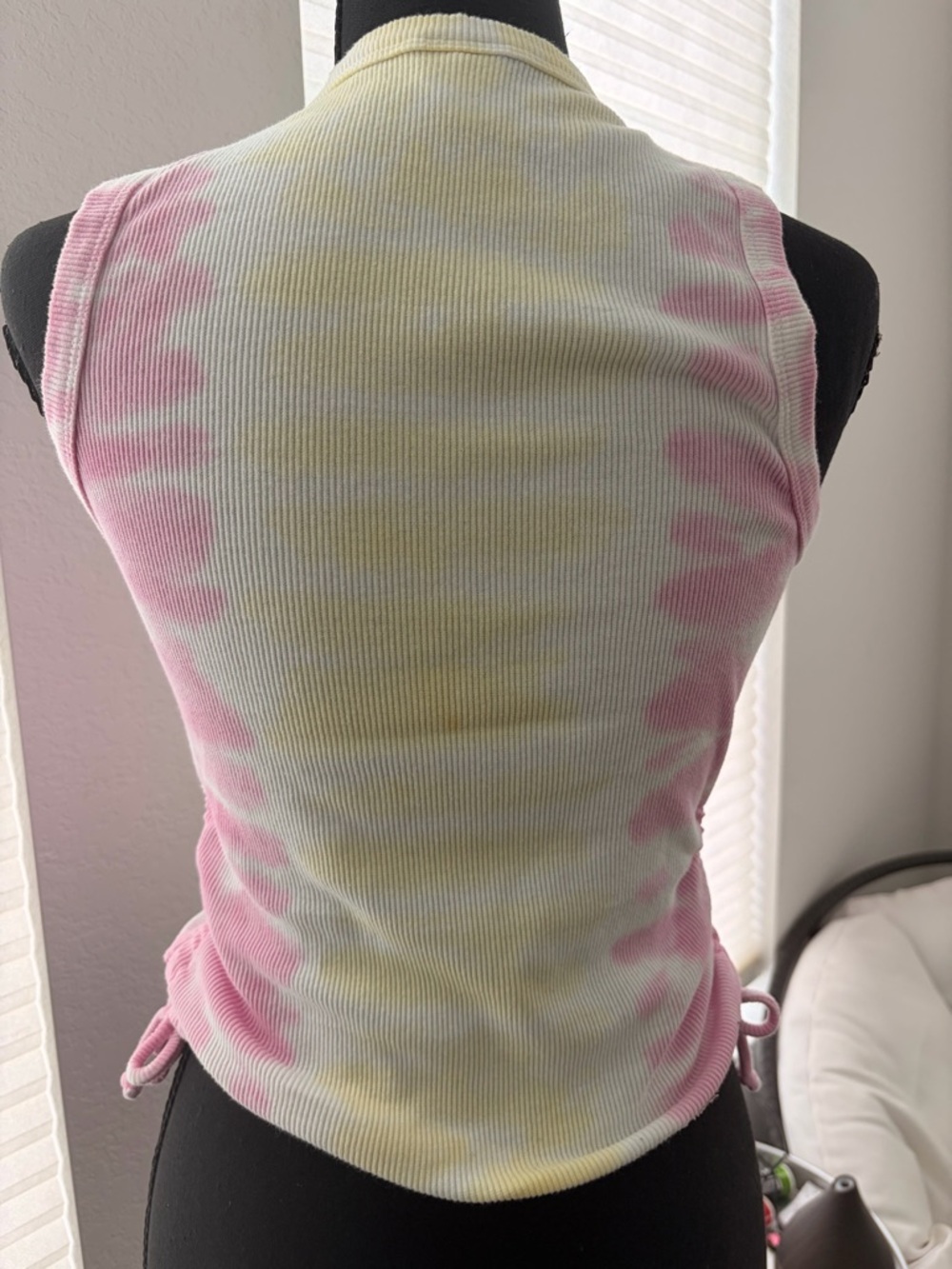 Tie-Dye Ribbed Tank Top - Pink & Cream - Picture 4 of 4